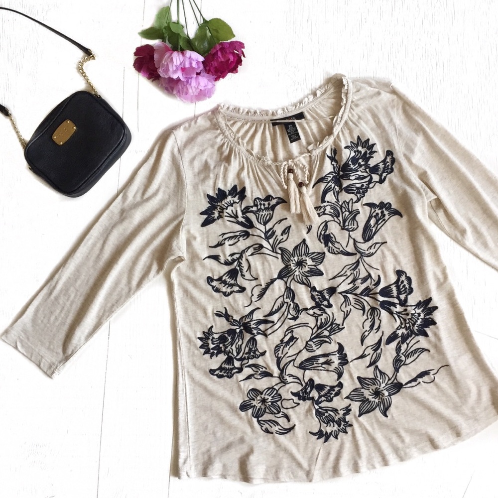 Style & Co Floral Embroidered Top